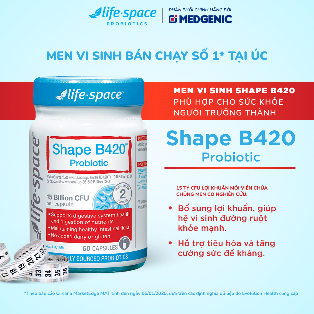 Life-Space Shape B420 Probiotic - 60 Viên