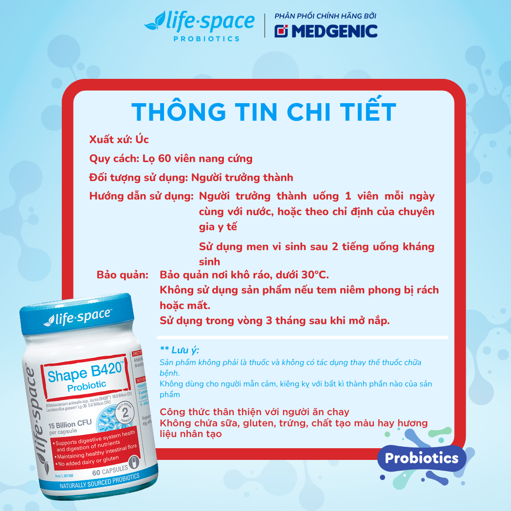 Life-Space Shape B420 Probiotic - 60 Viên