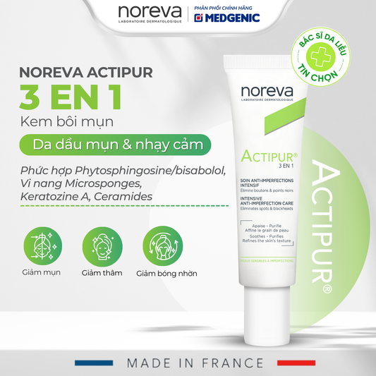 Kem Dưỡng Giảm Mụn & Kiểm Soát Dầu - Noreva Actipur 3 En 1 30ml