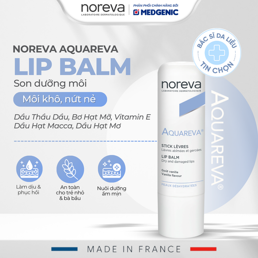Son Dưỡng Môi Noreva Aquareva Lip Balm 4g – Hỗ Trợ Dưỡng Ẩm & Bảo Vệ Môi