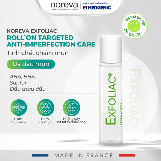 Chấm Mụn Chuyên Sâu – Noreva Exfoliac Roll’On Targeted Anti-Imperfection Care 5ml