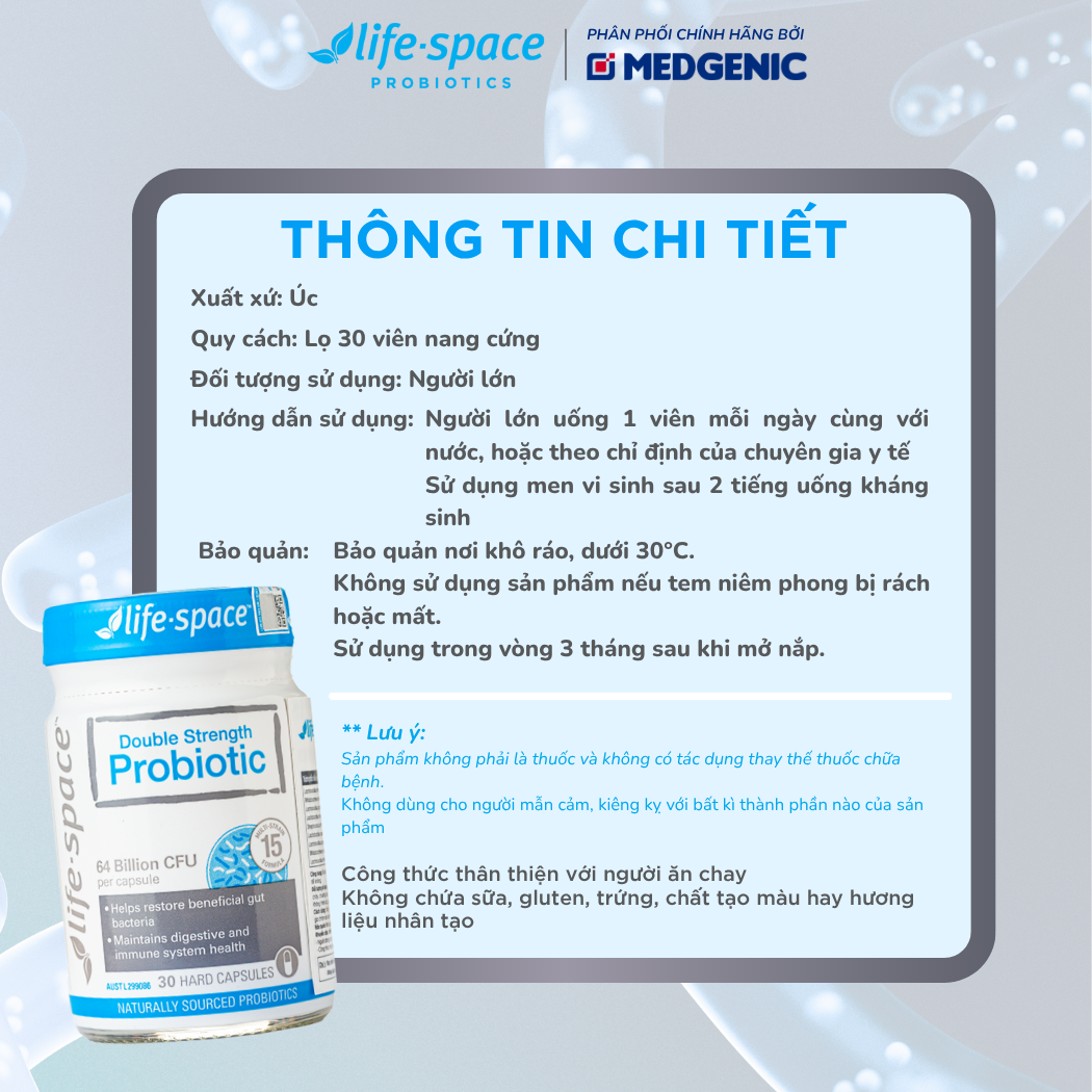 Life-Space Double Strength Probiotic - 60 Viên