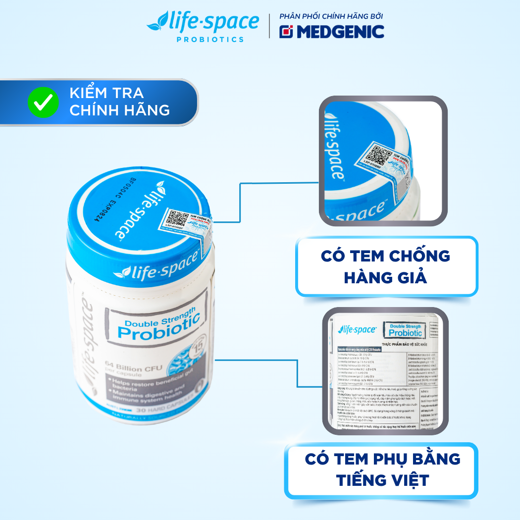 Life-Space Double Strength Probiotic - 60 Viên