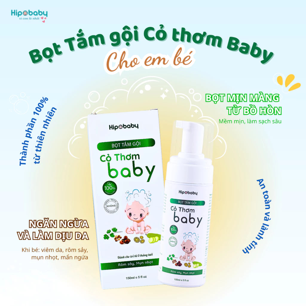 Hipobaby – Bọt/Dầu Tắm Gội Trẻ Em Cỏ Thơm Baby – Chiết Xuất Mướp Đắng Và Kim Ngân Hoa