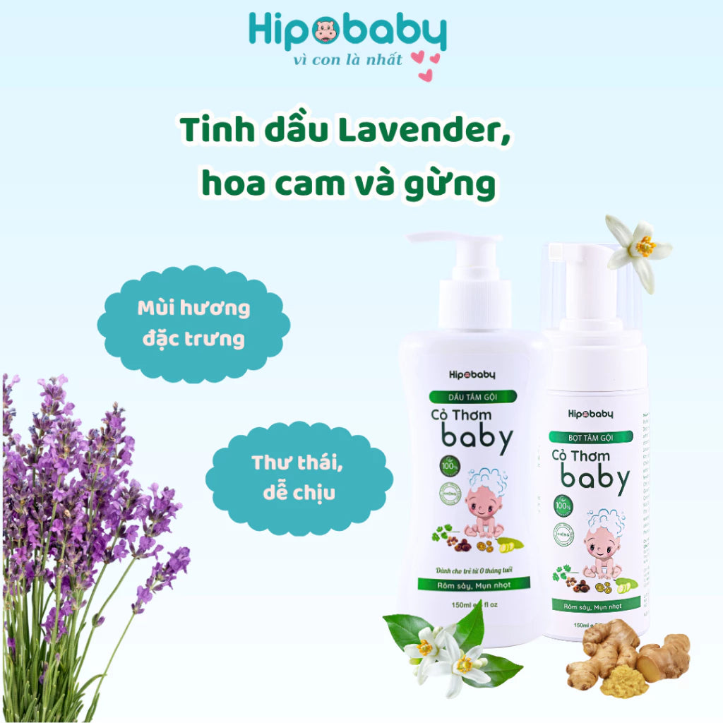 Hipobaby – Bọt/Dầu Tắm Gội Trẻ Em Cỏ Thơm Baby – Chiết Xuất Mướp Đắng Và Kim Ngân Hoa