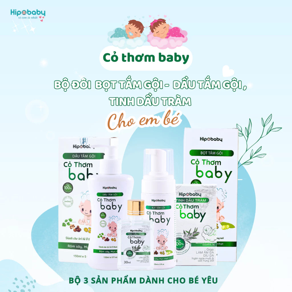Hipobaby – Bọt/Dầu Tắm Gội Trẻ Em Cỏ Thơm Baby – Chiết Xuất Mướp Đắng Và Kim Ngân Hoa