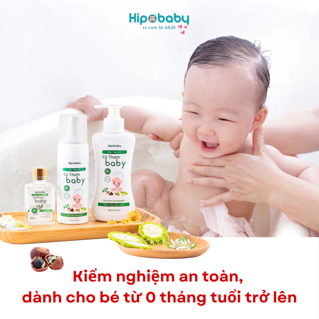 Hipobaby – Bọt/Dầu Tắm Gội Trẻ Em Cỏ Thơm Baby – Chiết Xuất Mướp Đắng Và Kim Ngân Hoa